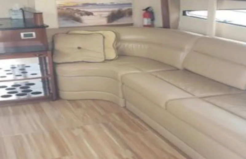 Slide: The Image of Interior of a 2008 Meridian 341 Sedan yacht with leather sofa. - 15