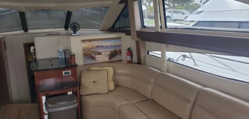 Slide: The Image of Interior of a 2008 Meridian 341 Sedan yacht with leather sofa. - 17