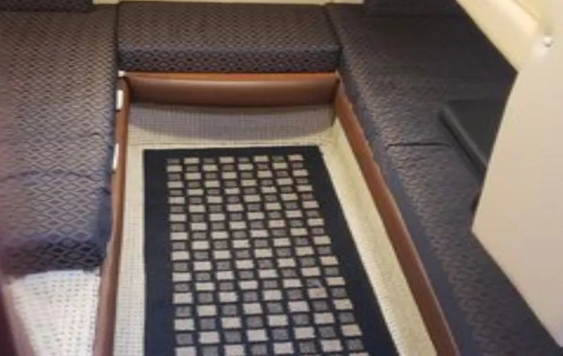 Slide: The Image of Interior of 2008 Meridian 341 Sedan with patterned upholstery. - 19