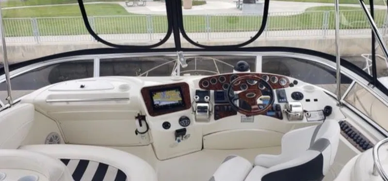 Slide: The Image of Interior of 2008 Meridian 341 Sedan with helm console. - 8