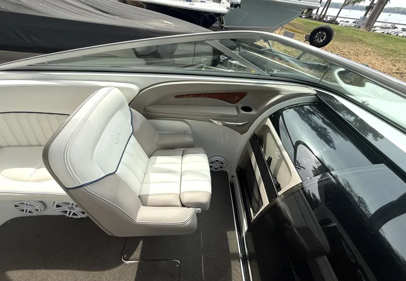 Slide: The Image of Interior of a 2006 Cobalt 263 boat with luxurious seating. - 11