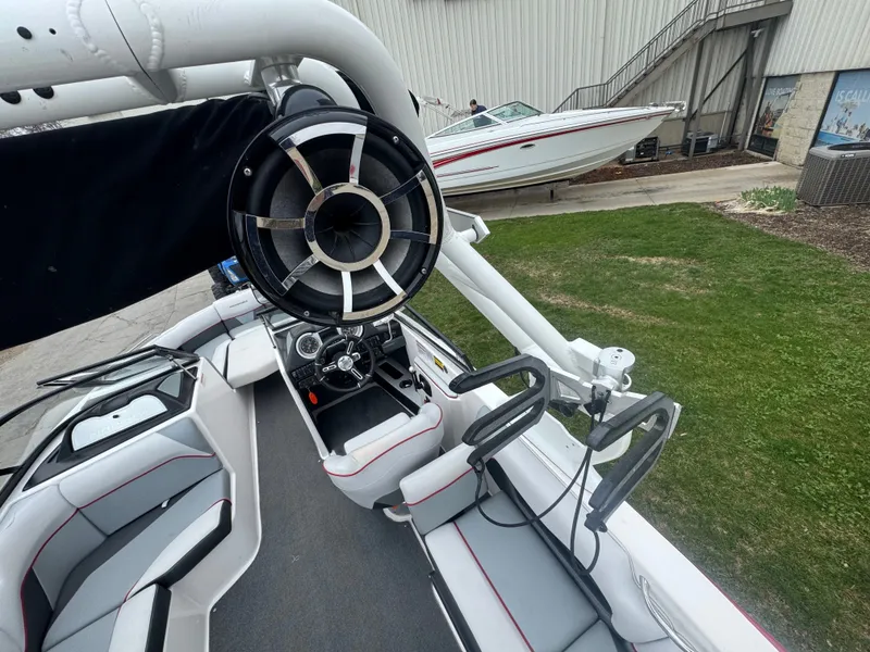 Slide: The Image of Interior view of a 2017 Moomba Mondo boat with speaker. - 13