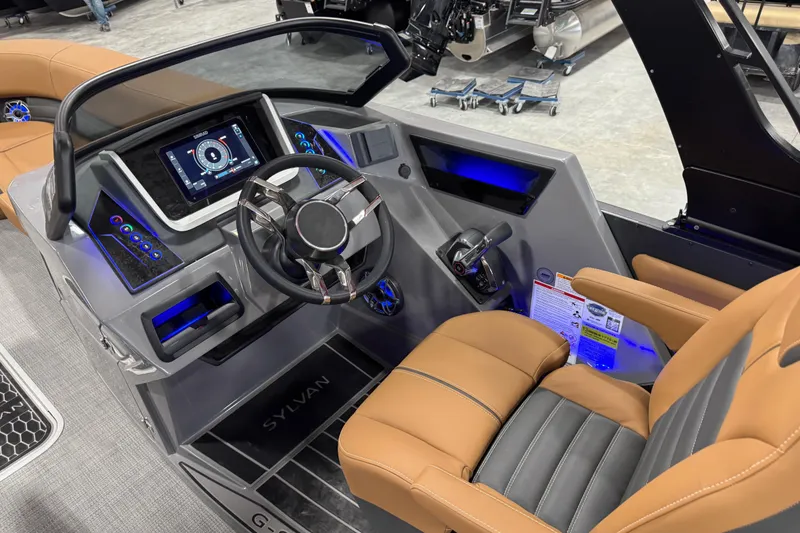 Slide: The Image of Modern Sylvan G5 2026 boat cockpit with advanced controls and luxurious seating. - 7