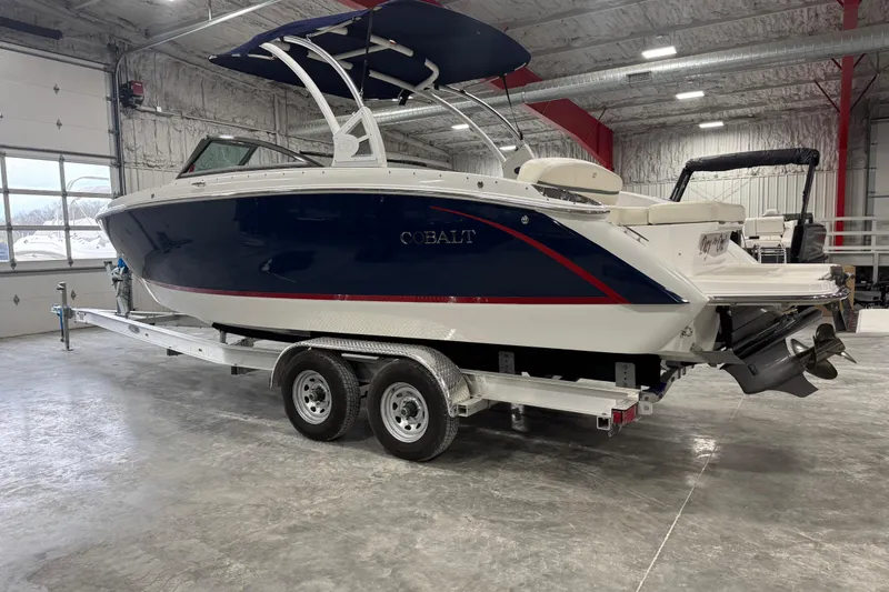 Slide: The Image of 2016 Cobalt R7 boat on trailer in indoor storage facility. - 4