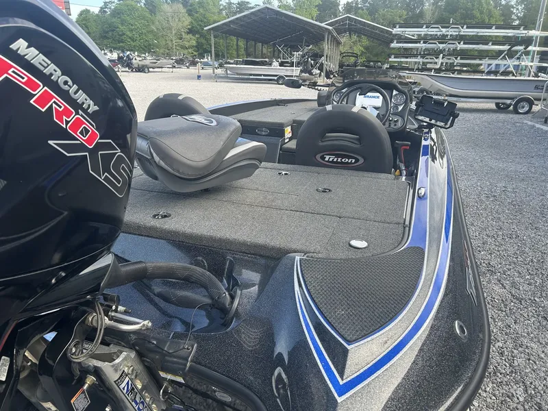 Slide: The Image of 2020 Triton 179 TrX boat with Mercury Pro XS engine. - 6