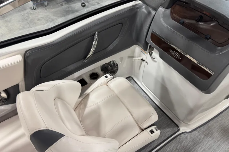 Slide: The Image of Interior of 2017 Chaparral 257 SSX boat featuring a sleek, modern seat design. - 13
