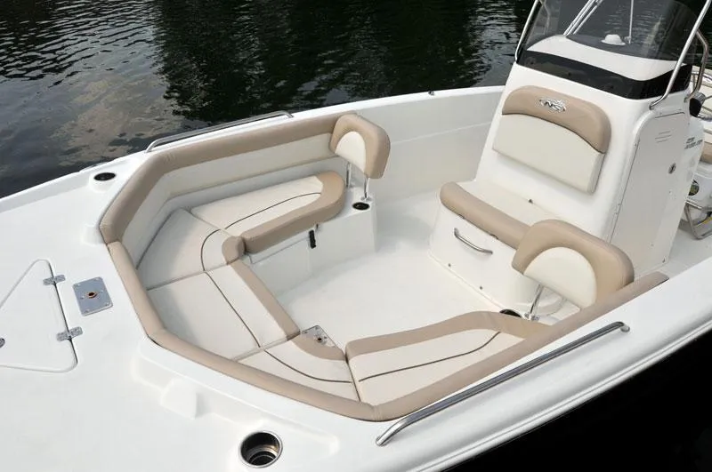 Slide: The Image of Manufacturer Provided Image: 2015 NauticStar 231 Coastal boat with beige and white seating. - 37