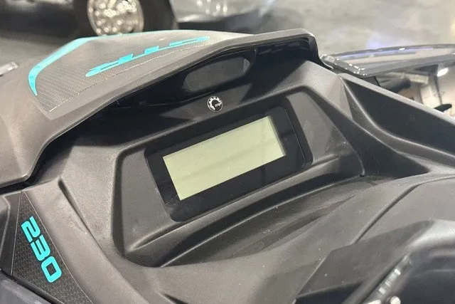 Slide: The Image of Close-up of a 2026 Sea-Doo PWC GTR 230 dashboard with a digital display. - 36
