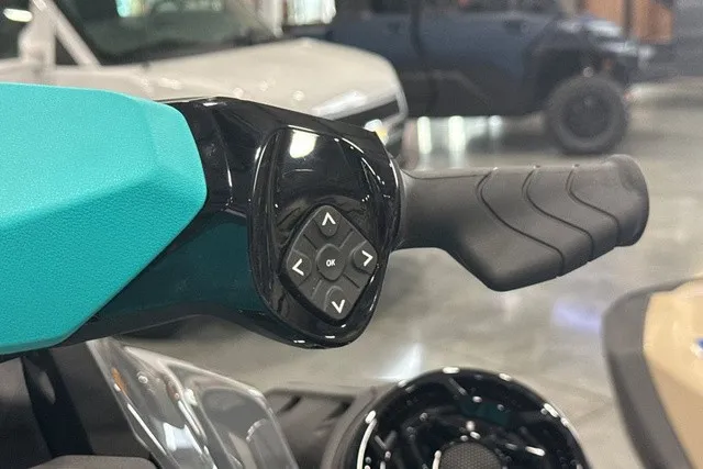 Slide: The Image of Close-up of a Sea-Doo GTR 230 jet ski handlebar with control buttons. - 18