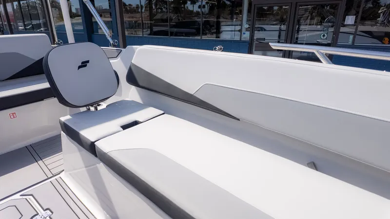 Slide: The Image of Interior of Starcraft SV 18 OB boat, model year 2026. - 16