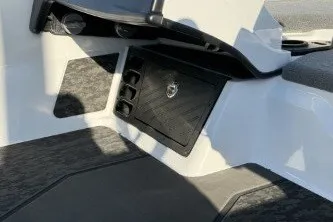 Slide: The Image of 2026 Nitro Z21 XL Pro boat interior with storage compartment and seating area. - 7