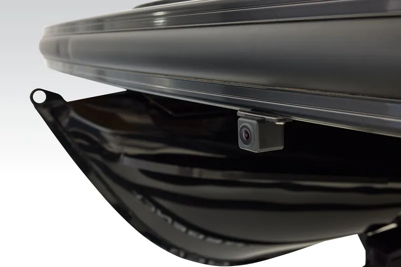 Slide: The Image of 2026 Regency 230 DL boat with rear camera detail, showcasing sleek design. - 9