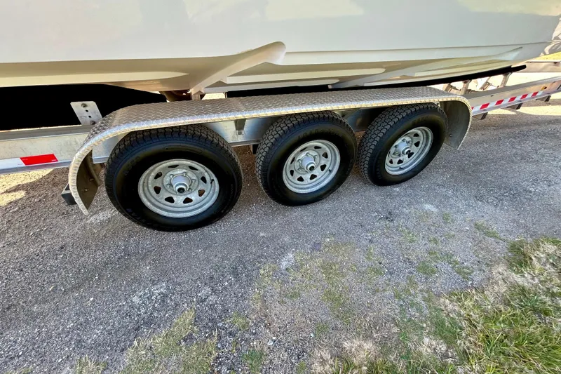 Slide: The Image of Trailer with triple axle wheels for 2003 Donzi 32 ZF Open boat. - 25