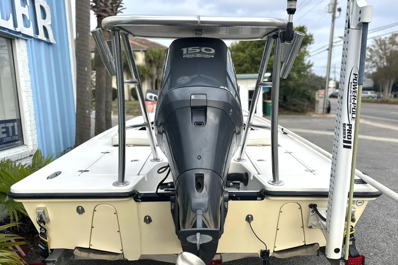 Slide: The Image of 2008 Hewes Redfisher 18 boat with Yamaha 150 engine and Power-Pole Pro II anchor. - 2