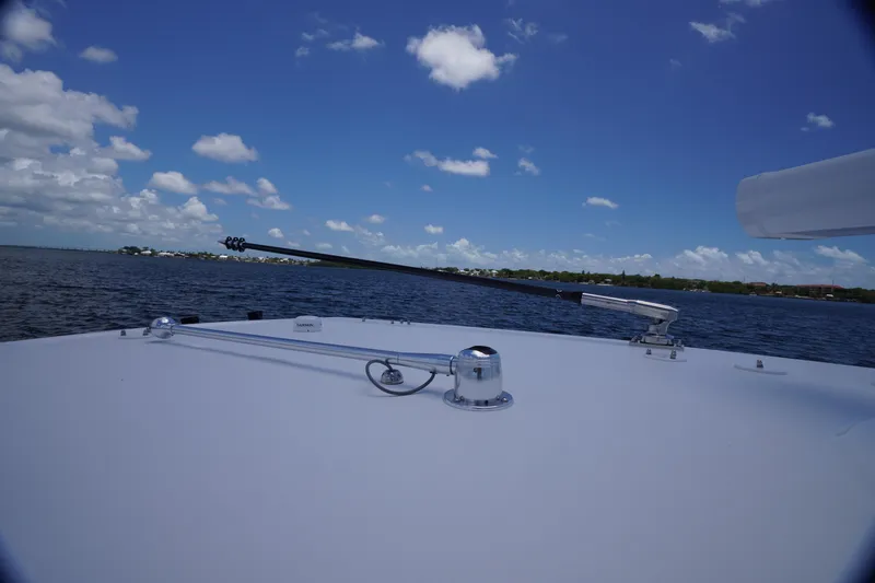 Slide: The Image of 2023 Fountain 38 Tournament Edition boat on water under blue sky. - 18