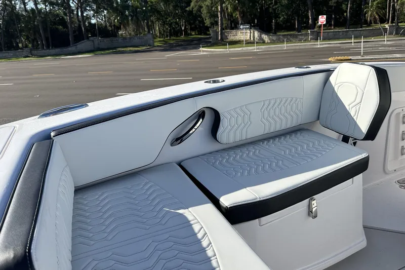 Slide: The Image of Luxurious seating on the 2026 Twin Vee 260 GFX2 CC boat, featuring modern design and comfort. - 29
