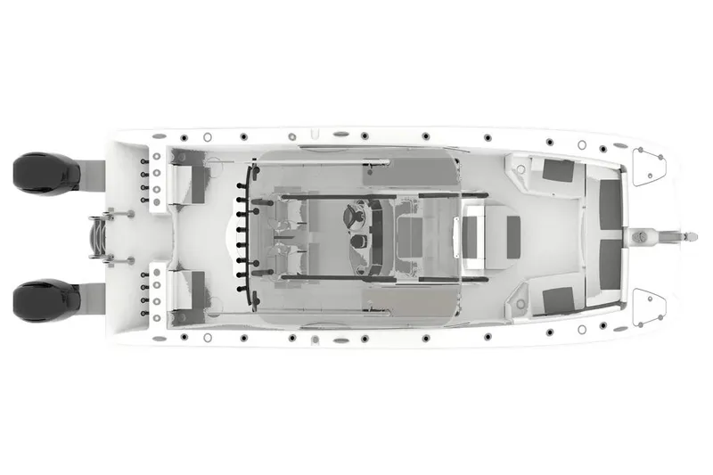Slide: The Image of Manufacturer Provided Image: Top view of 2026 Twin Vee 260 GFX2 CC boat with dual engines. - 33