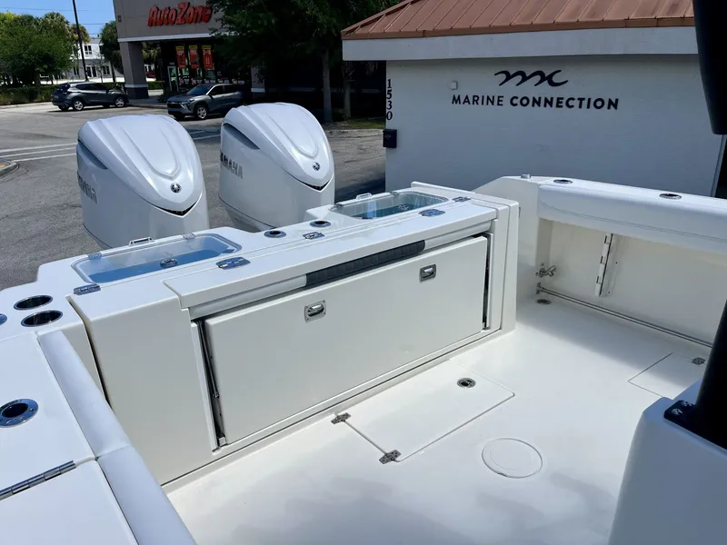 Slide: The Image of Cobia 320 Center Console 2026 with Yamaha engines at Marine Connection. - 28