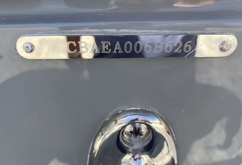 Slide: The Image of Serial number plate of Cobia 320 Center Console 2026. - 8