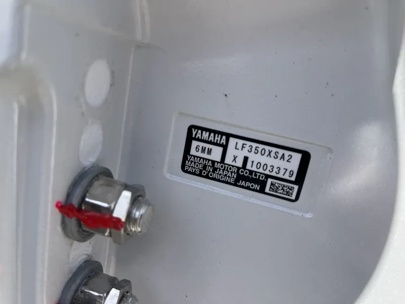 Slide: The Image of Yamaha engine plate on 2026 Cobia 320 Center Console. - 9