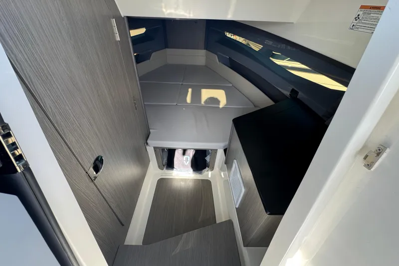 Slide: The Image of Interior cabin of 2026 Navan S30 boat, featuring modern design and compact layout. - 19