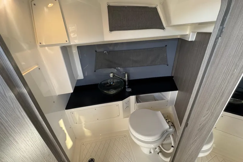 Slide: The Image of Modern bathroom in 2026 Navan S30 boat with sleek fixtures and compact design. - 21