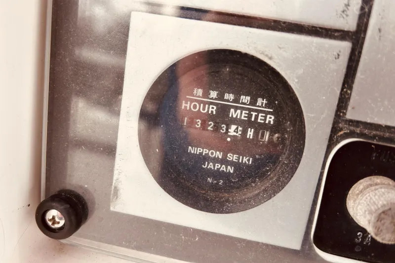 Slide: The Image of Hour meter display on 2004 Sabre 426, showing 13234 hours, Nippon Seiki Japan. - 19