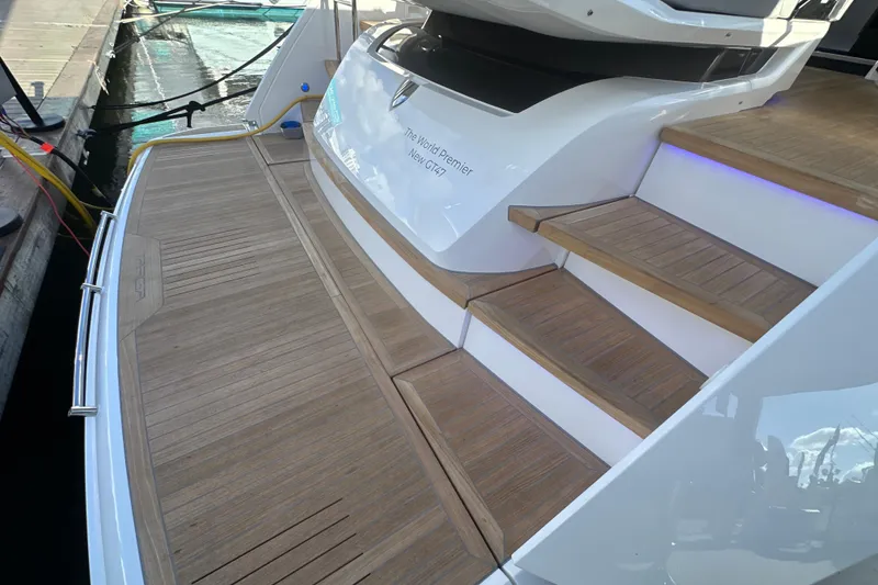 Slide: The Image of Luxury yacht Fairline Targa 47 GT 2026, featuring elegant teak decking and modern design. - 59