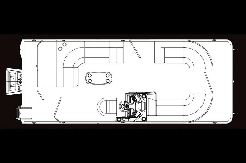 Slide: The Image of Manufacturer Provided Image: Top view of 2018 Lund LX220 Pontoon boat layout. - 9