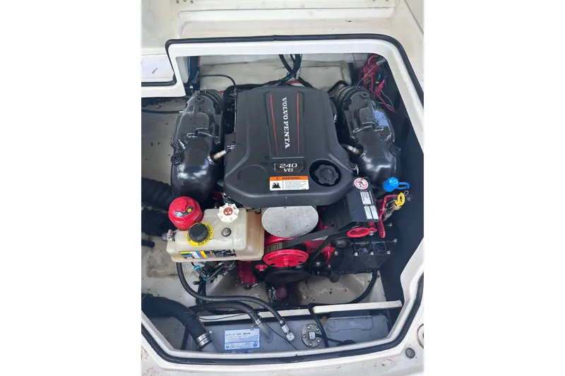 Slide: The Image of Engine compartment of a 2018 Regal 22 FasDeck with Volvo Penta 240 V6 engine. - 36