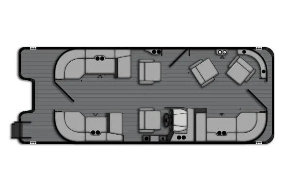 Slide: The Image of Manufacturer Provided Image: 2026 Bentley Pontoons Legacy 243 DL Navigator floor plan with seating layout. - 12