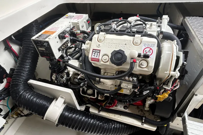 Slide: The Image of Engine compartment of 2022 Sea Ray Sundancer 320 Outboard with Westerbeke EFI system. - 30