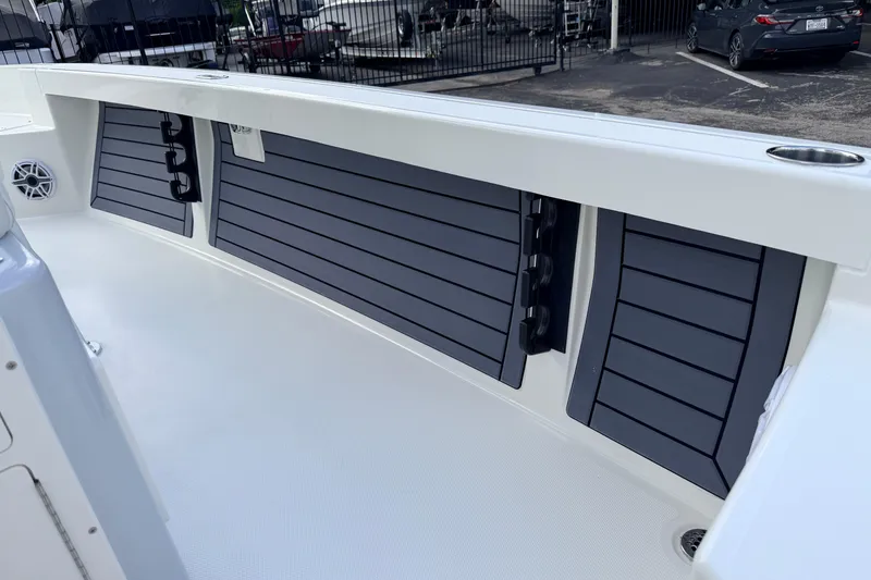 Slide: The Image of 2026 Pathfinder 2400 TRS boat interior with sleek storage compartments and modern design. - 72