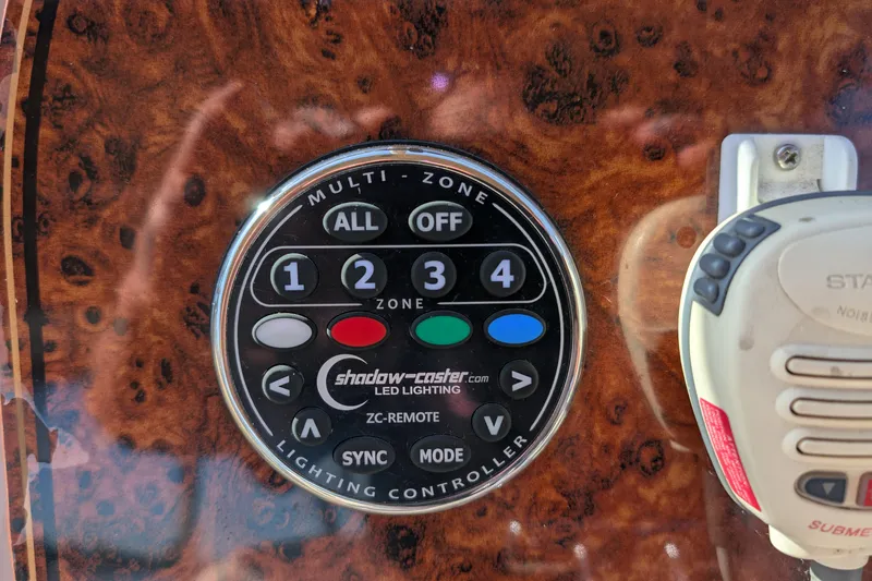 Slide: The Image of Shadow-Caster LED lighting controller on 2001 Wellcraft 3300 Martinique boat dashboard. - 31