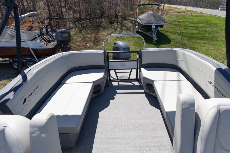Slide: The Image of 2026 Starcraft GX 20 R DH boat interior with spacious seating and modern design. - 9
