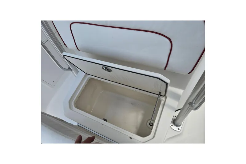 Slide: The Image of 2007 Wellcraft 30 Scarab Tournament boat cockpit with steering wheel and Raymarine electronics. - 23