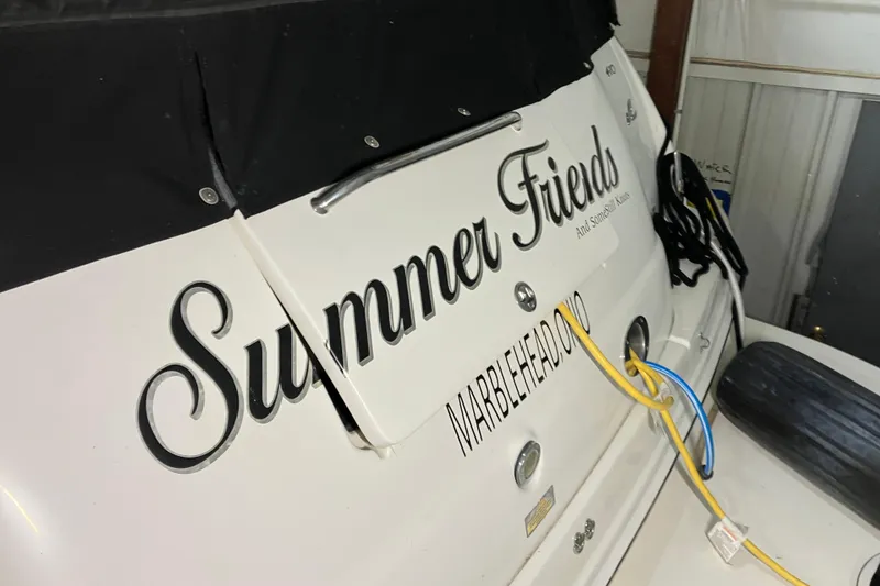 Slide: The Image of 2002 Sea Ray 410 Sundancer boat named "Summer Friends" in Marblehead, Ohio. - 3