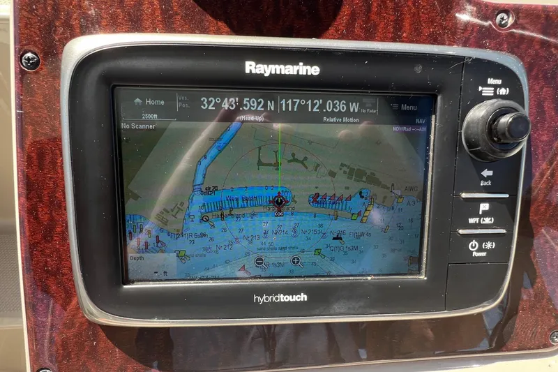 Slide: The Image of Raymarine navigation system on 2013 Sea Ray Sundancer 280 displaying nautical chart. - 17