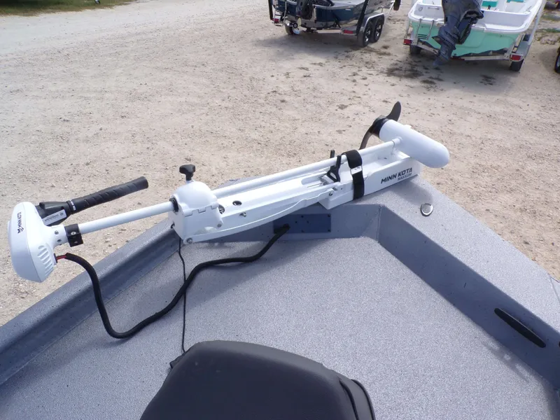 Slide: The Image of Minn Kota trolling motor on Xpress XP18CC boat, 2026 model. - 28