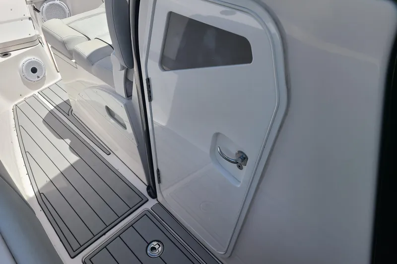 Slide: The Image of 2022 Sea Fox 368 Commander interior with sleek seating and modern design elements. - 31