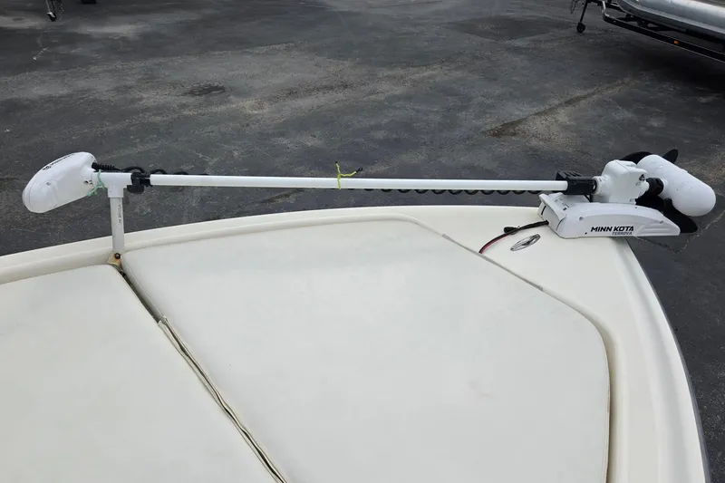 Slide: The Image of Minn Kota Terrova trolling motor on 2006 ShearWater 2400Z boat deck. - 20