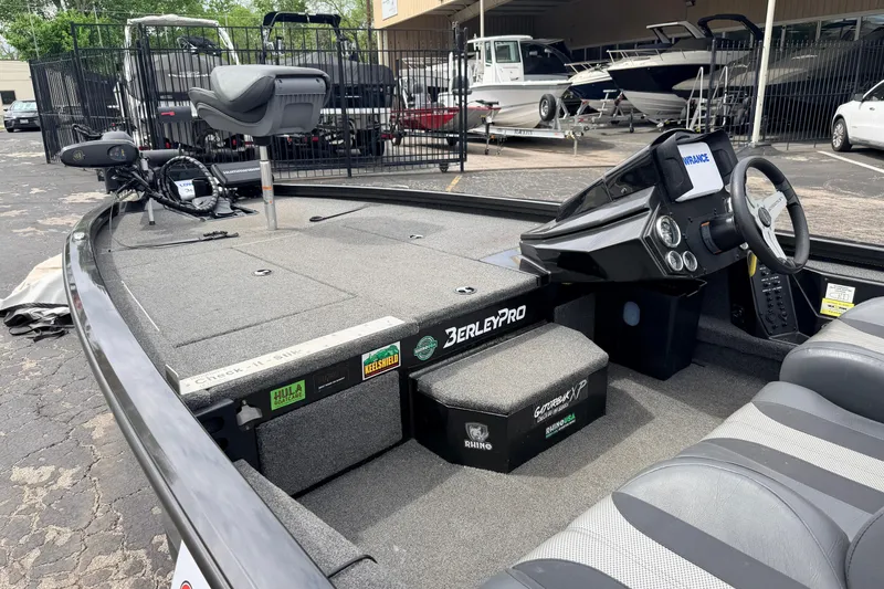 Slide: The Image of 2020 Vexus AVX1880 fishing boat interior with steering console and seating. - 22