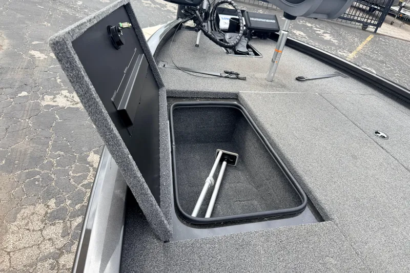 Slide: The Image of Open storage compartment on a 2020 Vexus AVX1880 boat, showing interior details. - 27