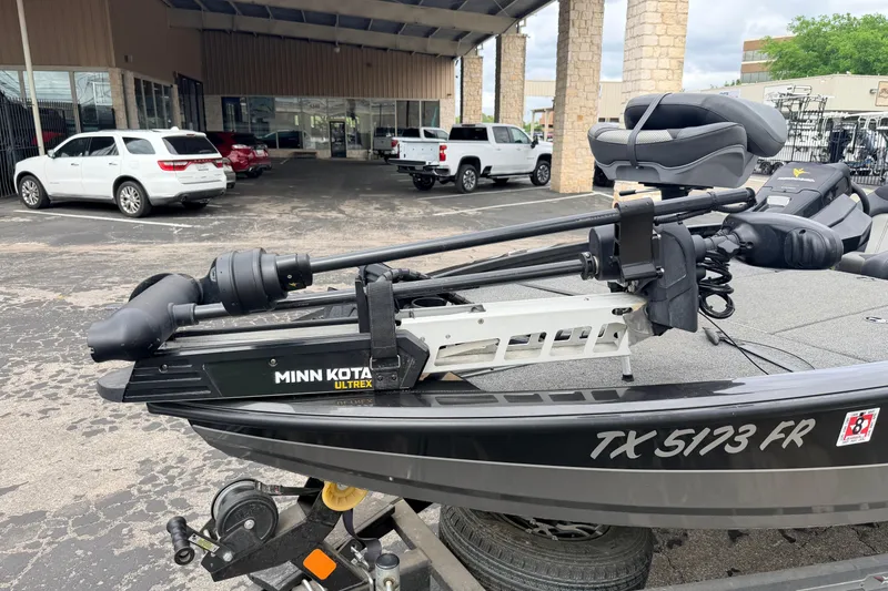 Slide: The Image of 2020 Vexus AVX1880 boat with Minn Kota Ultrex trolling motor in parking lot. - 5