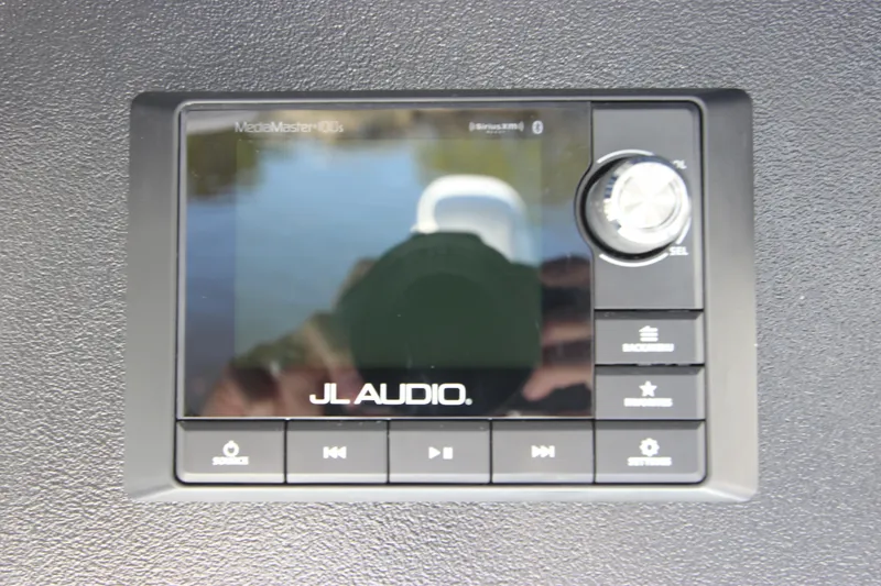 Slide: The Image of JL Audio control panel on 2014 Canyon Bay 24H boat. - 23