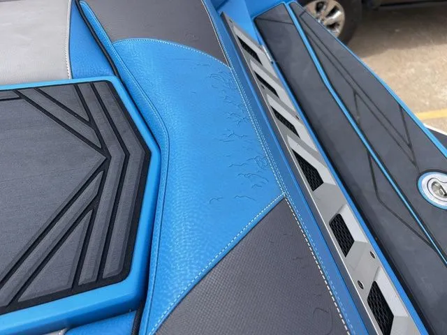 Slide: The Image of Close-up of blue interior in a 2018 Supra SL. - 32