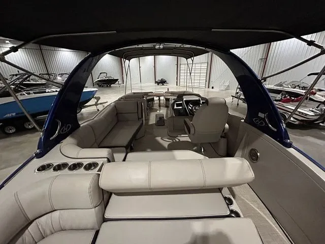Slide: The Image of Interior view of a 2017 Harris Crowne Series SL 250 pontoon boat. - 17