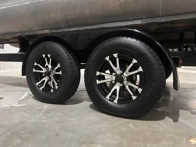 Slide: The Image of Close-up of 2017 Harris Crowne Series SL 250 trailer wheels. - 3