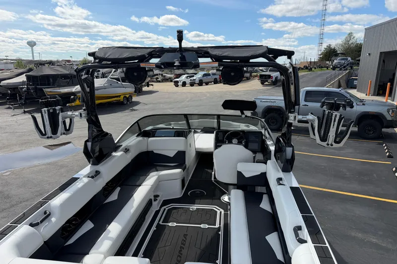 Slide: The Image of 2025 Moomba Makai boat interior with sleek seating and advanced dashboard features. - 13