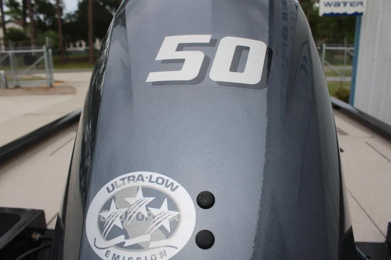 Slide: The Image of 2025 G3 Sportsman 1610 outboard motor with "50" and "Ultra-Low Emission" label. - 7